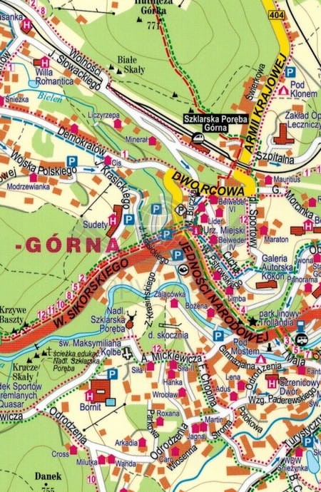 Karkonosze 1:30 000. Laminowana mapa turystyczna wydawnictwa ExpressMap. Fragment 2