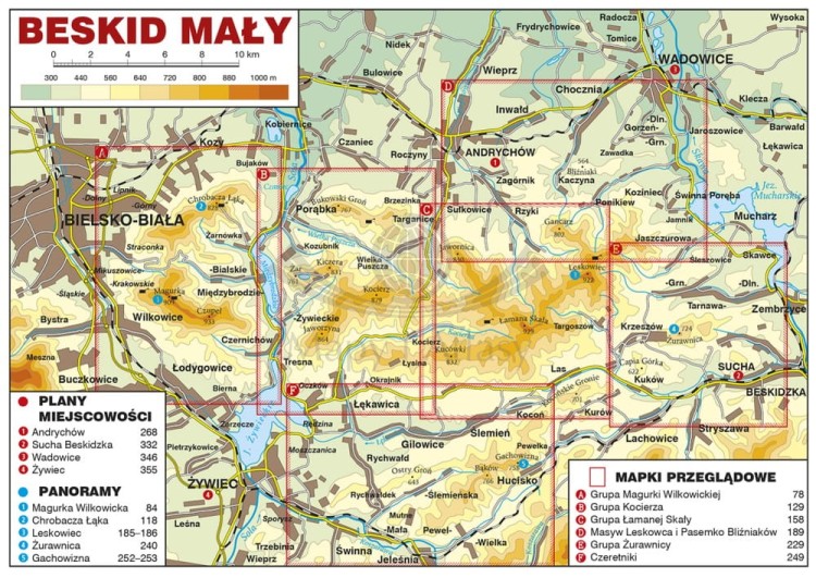 Beskid Mały. Przewodnik wydawnictwa Rewasz. Mapa- Beskid Mały