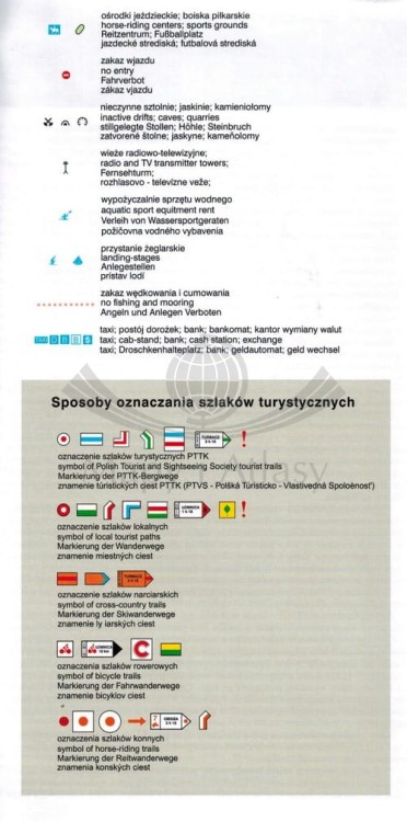 Pieniny Polskie i Słowackie. Laminowana mapa turystyczna wydawnictwa WIT. Legenda 3