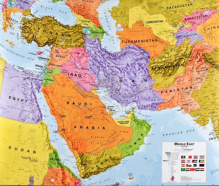 Bliski Wschód. Mapa ścienna polityczna wydawnictwa Maps International