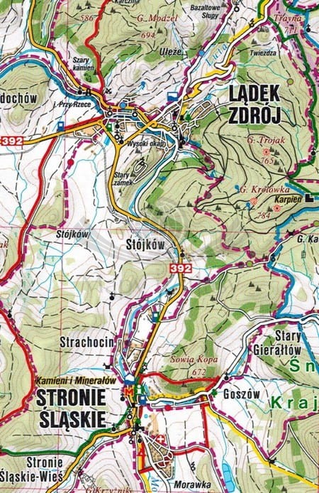 Jeseniky / Jesioniki, Góry Rychlebskie i Złote, Masyw Śnieżnika. Mapa turystyczna 219 wydawnictwa Shocart. Fragment 2