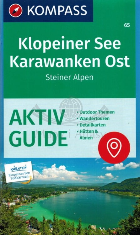 Klopeiner See, Karawanken Ost, Steiner Alpen. Laminowana mapa turystyczna wydawnictwa Kompass. Informator - okładka