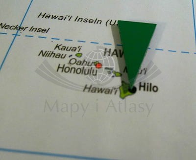 Magnesy trójkątne, jednokolorowe do oznaczania map / Znaczniki. Kolor zielony. 20 sztuk. Przykład zastosowania