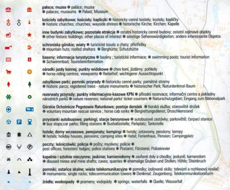 Karkonosze 1:33 000. Laminowana mapa panoramiczna wydawnictwa ExpressMap. Legenda 2