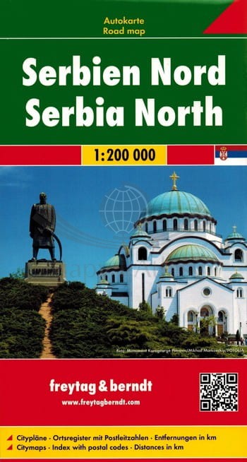 Serbia, część północna. Mapa samochodowo-turystyczna. Freytag & Berndt