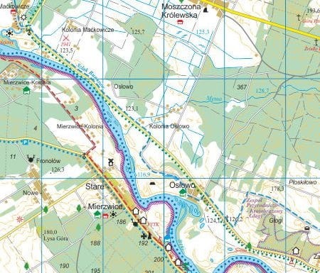 Podlaski Przełom Bugu. Mapa turystyczna wydawnictwa Agencja TD. Fragment mapy