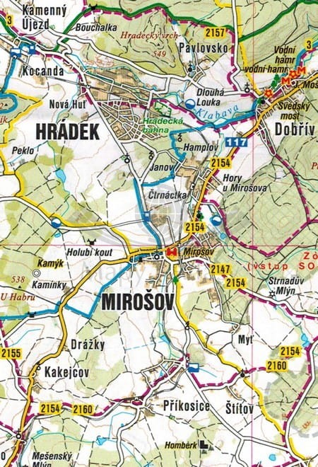 Pilzno i okolice / Plzen. Plan miasta / Mapa turystyczna wydawnictwa Shocart. Fragment 4