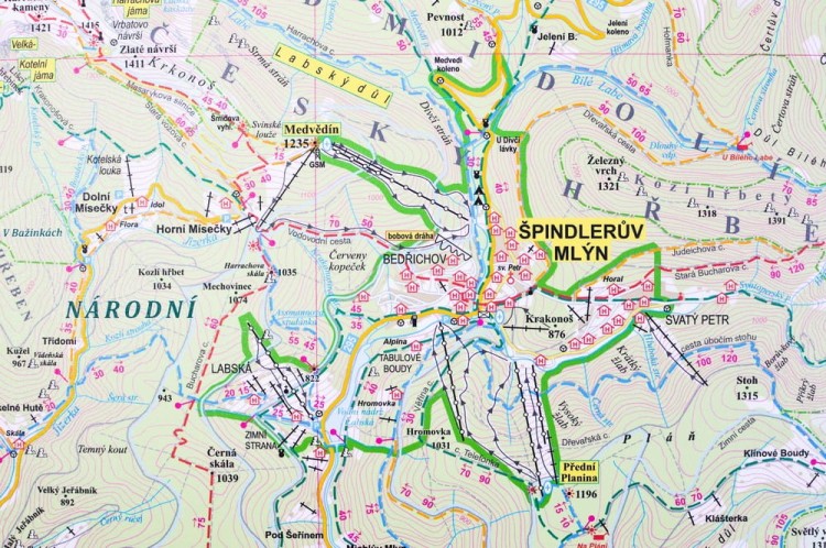 Karkonosze Polskie i Czeskie, Rudawy Janowickie. Mapa turystyczna w wersji do wpinania. Fragment 8
