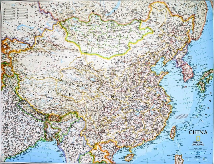 Chiny. Mapa ścienna wydawnictwa National Geographic