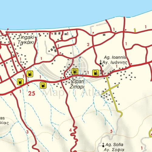 Kos 1:50 000. Mapa samochodowo-turystyczna wydawnictwa Freytag & Berndt. Fragment