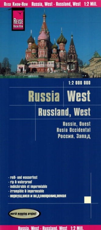 Rosja, część zachodnia. Wodoodporna mapa samochodowo-turystyczna wydawnictwa Reise Know-How. Okładka