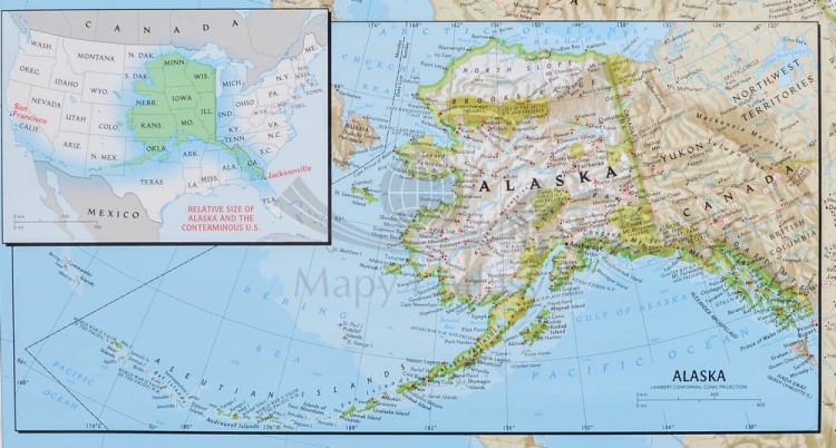 USA / Stany Zjednoczone 1:2 815 000. Mapa ścienna polityczna wydawnictwa National Geographic. Fragment 8