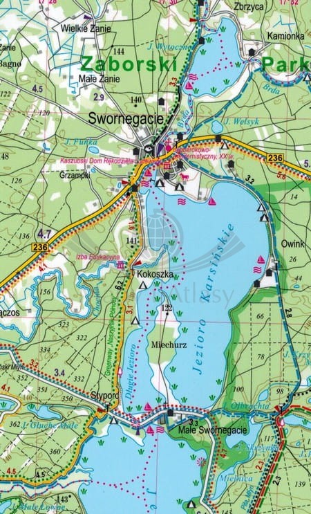 Bory Tucholskie, Kaszuby, Kociewie. Laminowana mapa turystyczna wydawnictwa ExpressMap. Fragment 3