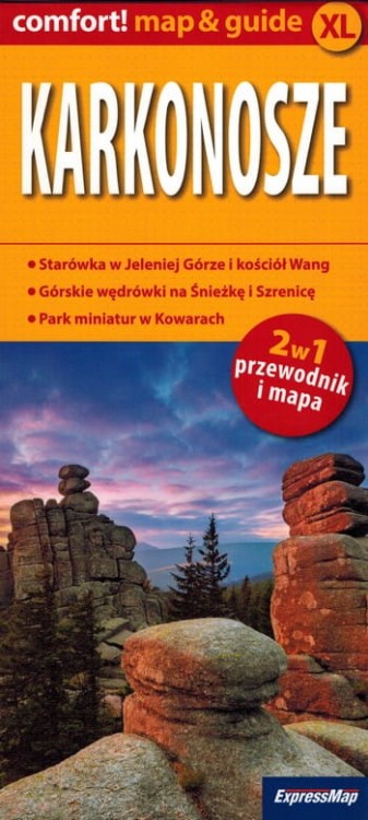 Karkonosze. Laminowana mapa turystyczna + Miniprzewodnik wydawnictwa ExpressMap. Okładka