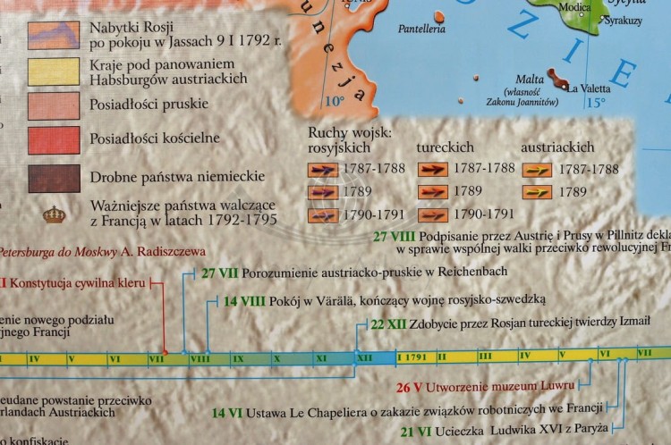 Europa w latach 1789-95 / Francja w okresie rewolucji. Mapa ścienna wydawnictwa Meridian. Fragment 7