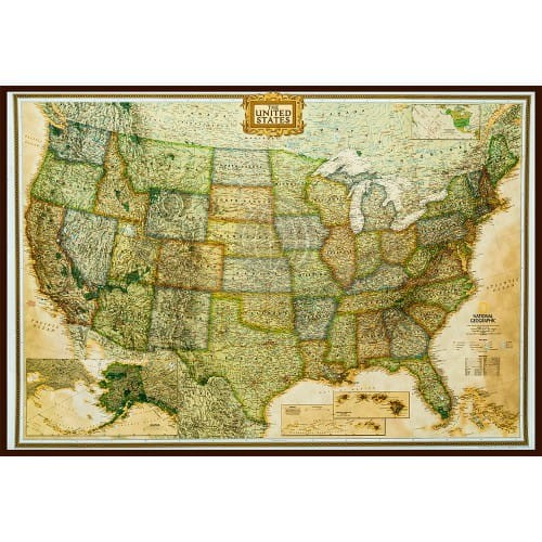 USA / Stany Zjednoczone 1:2 815 000. Mapa polityczna, ekskluzywna. Wersja magnetyczna. National Geographic