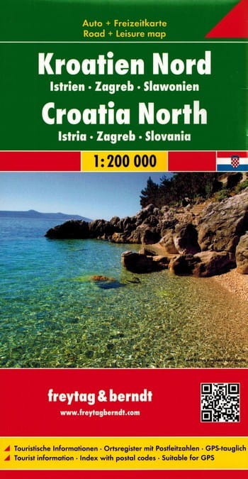Chorwacja, część północna / Istria, Zagrzeb, Slawonia. Mapa samochodowo-turystyczna wydawnictwa Freytag & Berndt. Okładka
