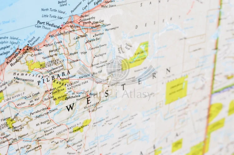 Australia 1:6 413 000 . Mapa polityczna w wersji magnetycznej. Wydawnictwo: National Geographic. Fragment 7