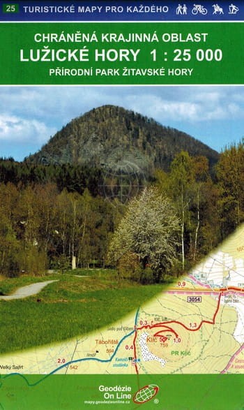 Góry Łużyckie i Żytawskie. Mapa turystyczna 25 w etui. Geodezie On Line