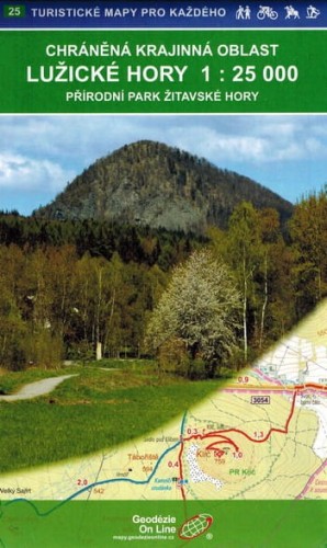 Góry Łużyckie i Żytawskie. Mapa turystyczna 25 w etui wydawnictwa Geodezie On Line. Okładka