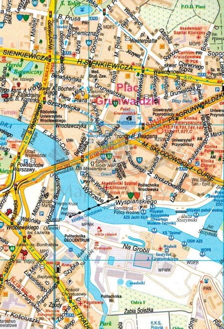 Wrocław 1:22 000. Mapa / Plan miasta wydawnictwa Galileos. Fragment 1