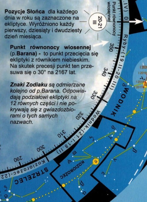 Niebo - obrotowa mapa nieba (wersja foliowana). Fragment 4