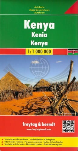 Kenia 1:1 000 000. Mapa samochodowa, składana. Freytag & Berndt