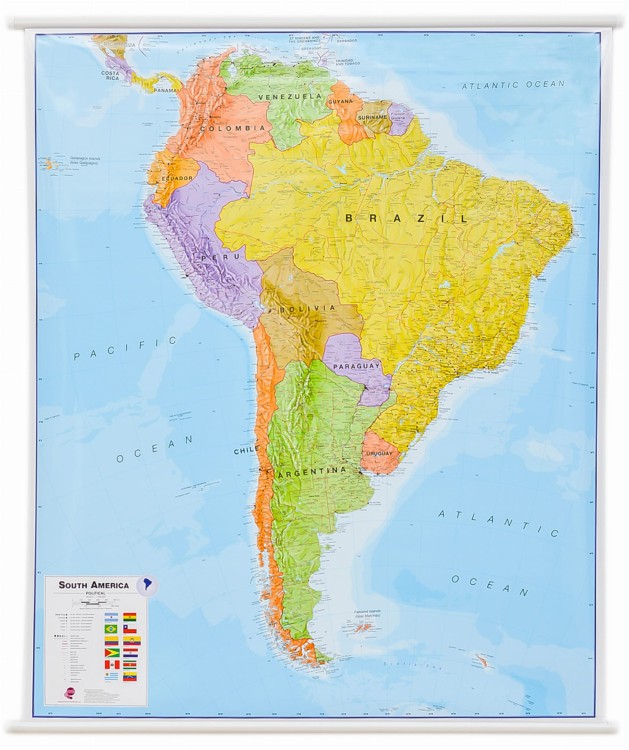Ameryka Południowa 1:7 000 000. Mapa ścienna polityczna wydawnictwa Maps International
