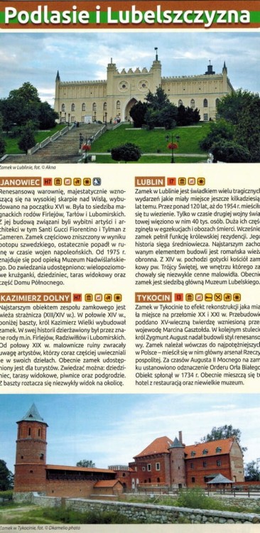 Polska. Mapa turystyczna zamków Polski wydawnictwa Compass. Informator