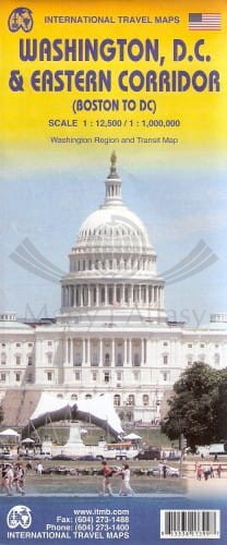Waszyngton i wschodni korytarz USA. Plan miasta / Mapa samochodowo-turystyczna. ITMB