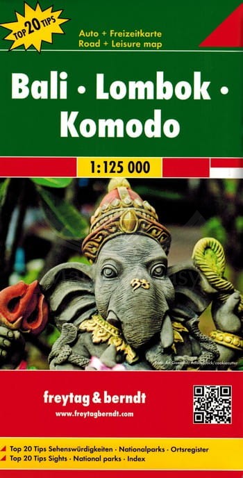 Bali, Lombok, Komodo. Mapa samochodowo-turystyczna wydawnictwa Freytag & Berndt. Okładka