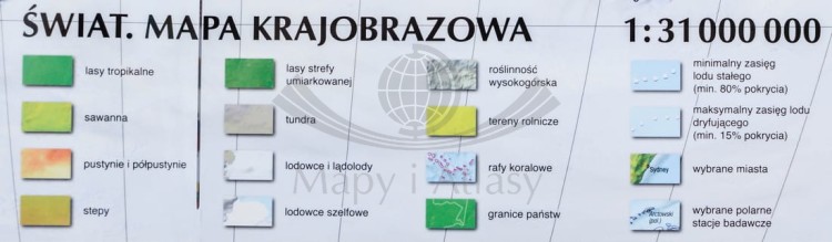 Świat. Dwustronna, laminowana mapa składana. Polityczna i krajobrazowa (fizyczna) XXL. Wydawnictwo ExpressMap. Fragment 10