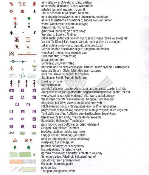 Wielkie Jeziora Mazurskie / Mazury. Laminowana mapa turystyczna wydawnictwa Galileos. Legenda 2