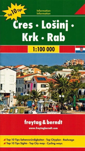 Cres, Losinj, Krk, Rab. Mapa samochodowo-turystyczna wydawnictwa Freytag & Berndt. Przewodnik
