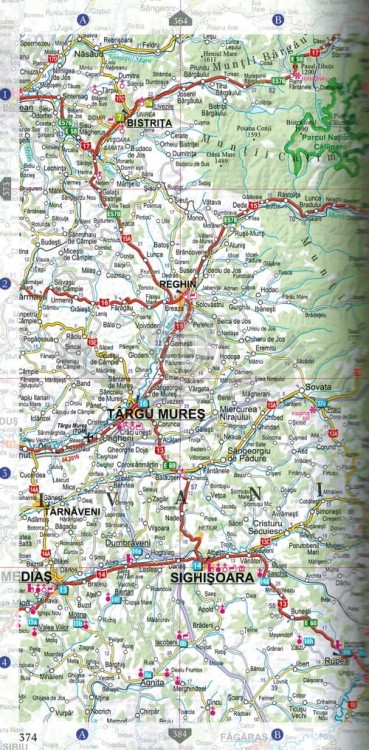 Rumunia i Mołdawia 3 w 1. Przewodnik, atlas i laminowana mapa wydawnictwa EspressMap. Atlas - przykładowy arkusz