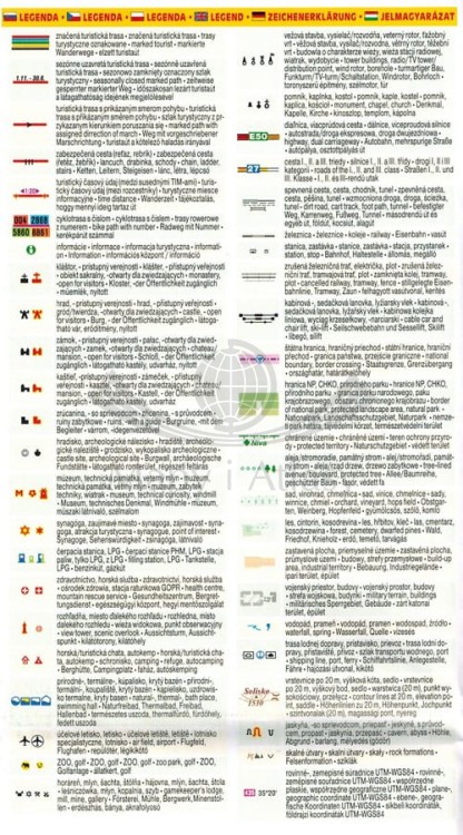 Trybecz, Góry Inowieckie / Tribec, Povazsky Inovec, Vtacnik. Mapa turystyczna 225 wydawnictwa Shocart. Legenda
