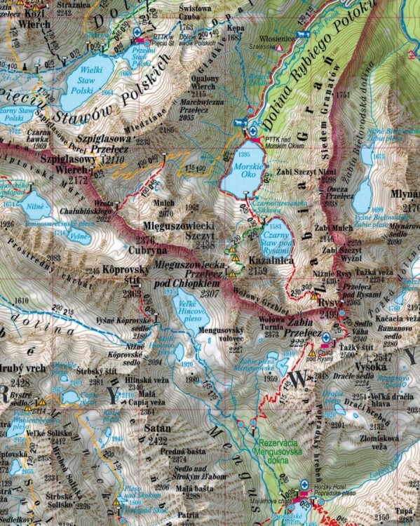 Tatry Polskie i Słowackie 1:55 000. Laminowana mapa turystyczna wydawnictwa ExpressMap. Fragment 1