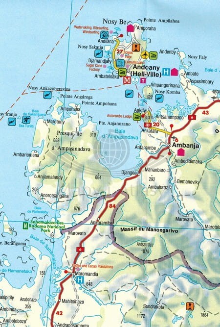 Madagaskar 1:1 000 000. Mapa samochodowo-turystyczna wydawnictwa Freytag & Berndt. Fragment 1