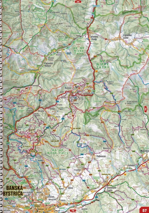 Słowacja 1:100 000. Atlas samochodowo-turystyczny wydawnictwa Freytag & Berndt.  Przykładowy arkusz 2