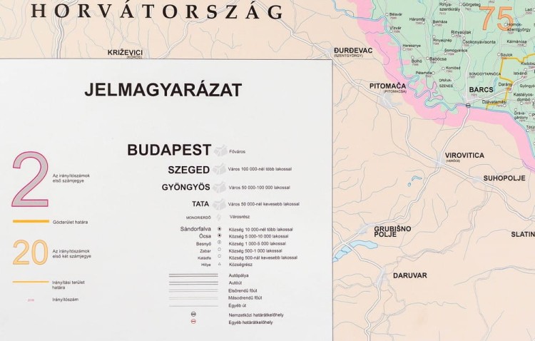 Węgry 1:400 000. Mapa ścienna kodowa wydawnictwa Stiefel. Legenda