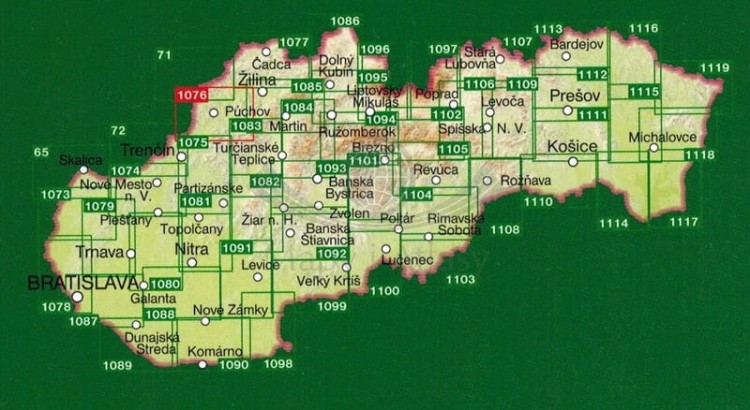 Sulowskie Skały (Góry Sułowskie) / Vrsatec, Sulovske Vrchy. Mapa turystyczna 1076 wydawnictwa Shocart. Pozostałe publikacje