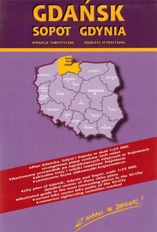 Gdańsk, Sopot, Gdynia / Trójmiasto. Mapa rowerowo-turystyczna wydawnictwa Cartomedia. Okładka tył