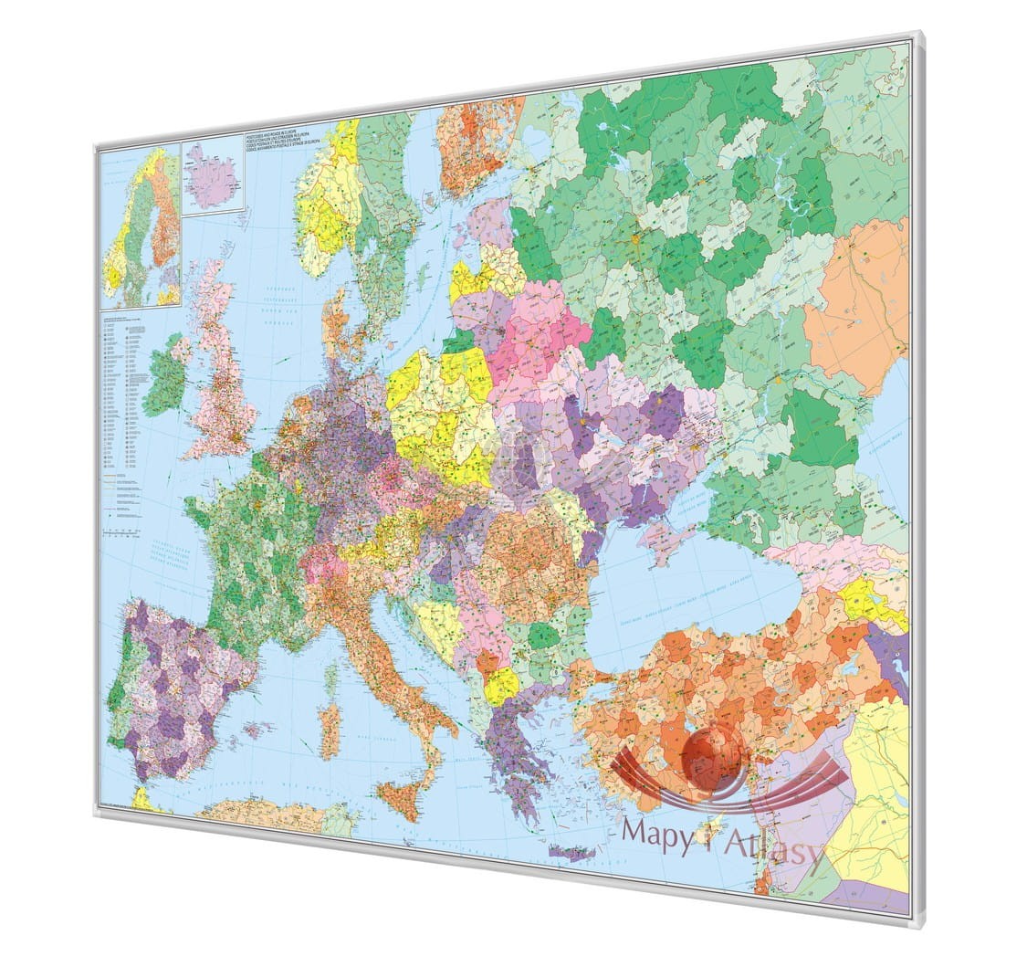Europa z Turcją 1:3 600 000. Mapa kodowa magnetyczna. Rama alu SLIM
