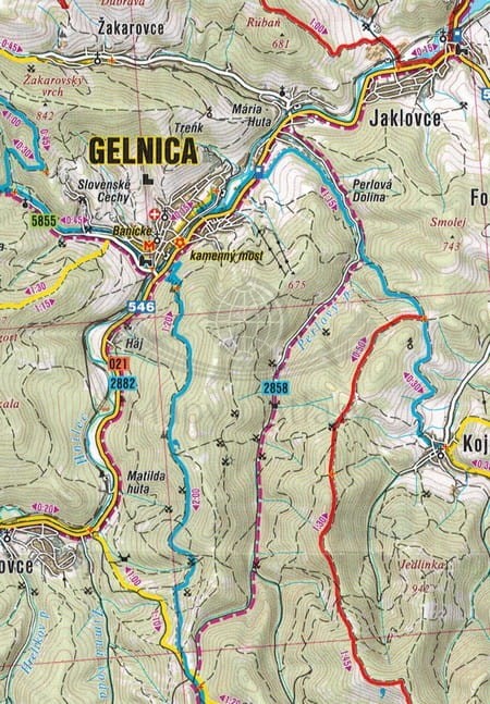 Koszyce i okolice. Plan miasta / Mapa turystyczna wydawnictwa Shocart. Fragment 2