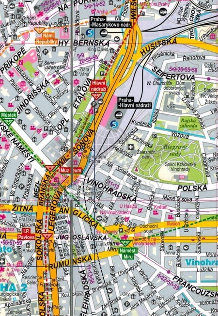 Praga 1:17 500. Mapa / Laminowany plan miasta wydawnictwa ExpressMap. Fragment 1