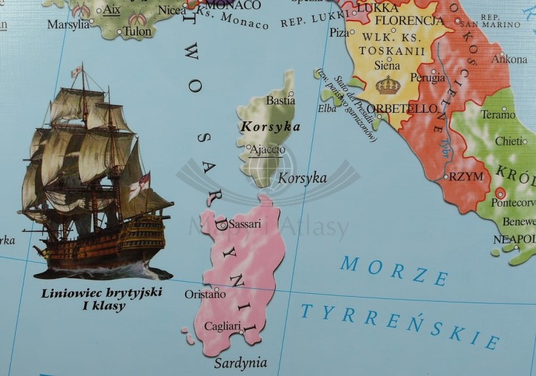 Europa w latach 1789-95 / Francja w okresie rewolucji. Mapa ścienna wydawnictwa Meridian. Fragment 4