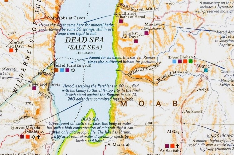 Ziemia Święta 1:405 500. Mapa polityczna w wersji magnetycznej. Wydawnictwo: National Geographic. Fragment 1