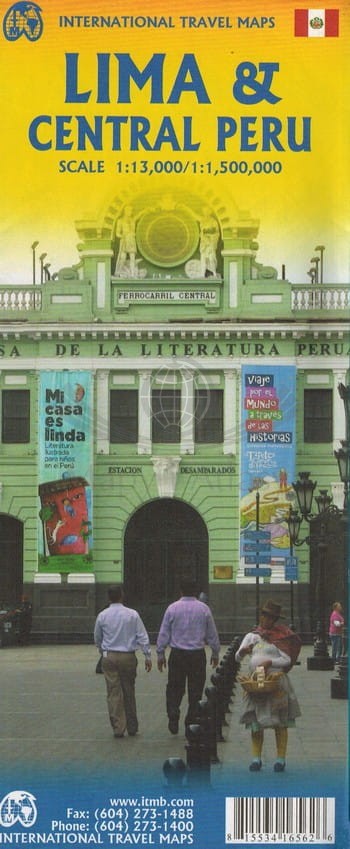 Lima i Centralne Peru 1:13 000 / 1:1 500 000. Plan miasta / Mapa samochodowo-turystyczna. ITMB