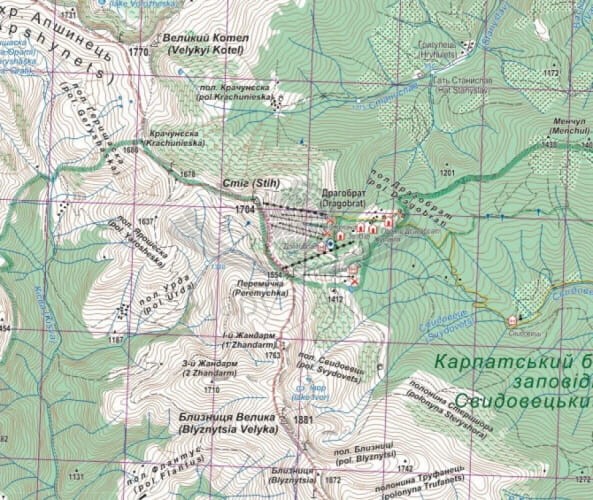 Świdowiec 1:50 000. Wodoodporna mapa turystyczna wydawnictwa ASSA. Fragment
