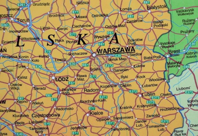 Europa polityczno-drogowa 1:4 700 000 Mapa w ramie Jokart fragment 1